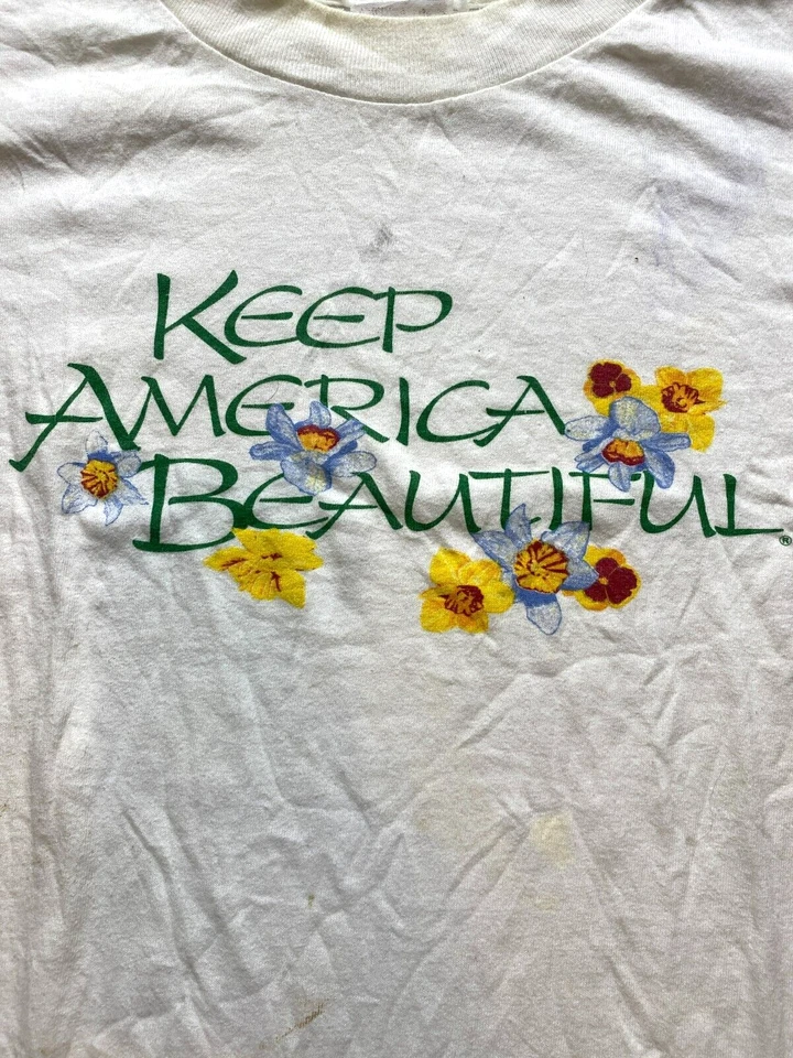 Hermosa Camisa De Colección Keep America Para Mujer 3XL Flor Artística Naturecore EE. UU. Años 80 Dama Foto 2 de 4