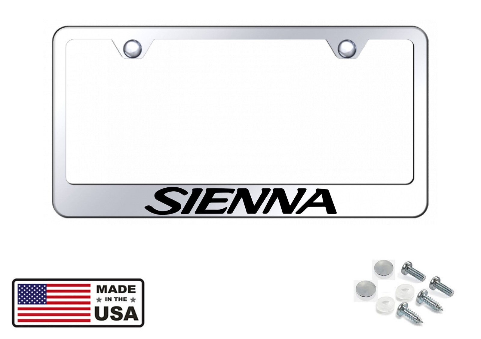 Sienna Stainless Steel License Plate Frame Holder Rust-Free Durable-image
