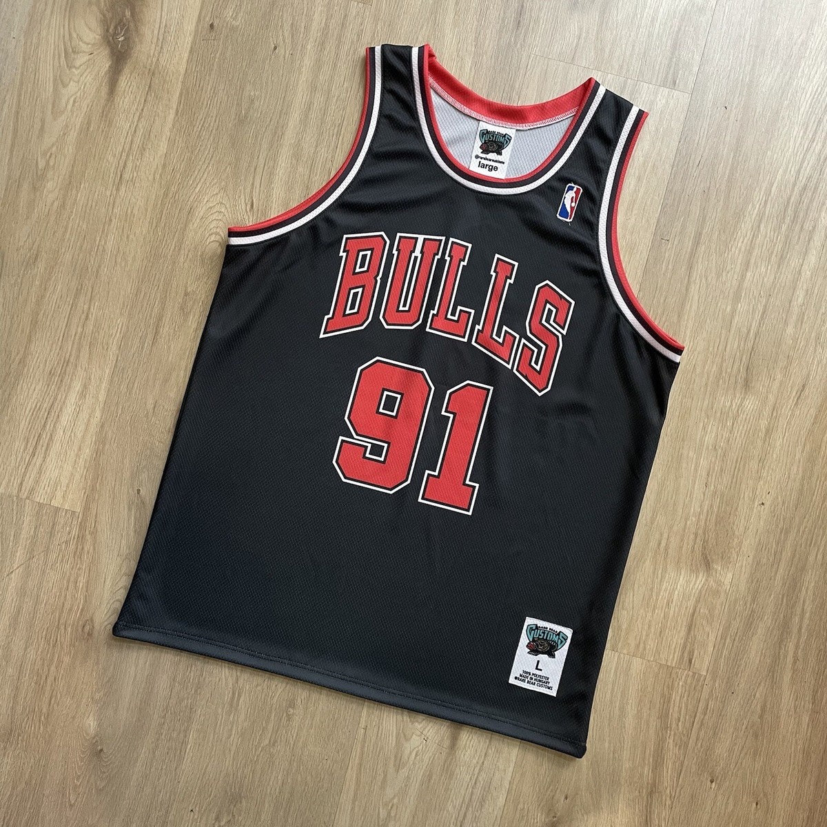 DEAD STOCK CHAMPION×BULLS RODMAN ゲームシャツ 1995-97 Chicago Bulls Rodman #91 Champion Alternate Jersey