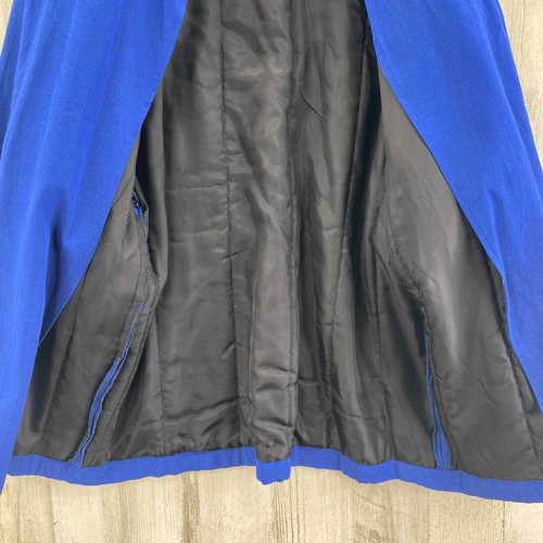 Carol Anderson Open Front Jacket Womens Large Blue Black Acetate Pockets VTG 80s - Picture 8 of 11
