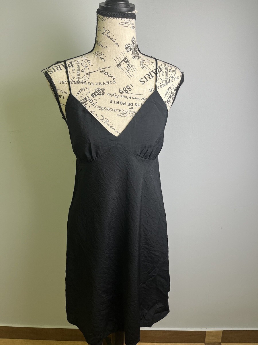 knee length dresses for ladies Cream Lace Trim Sleeveless Slip Mini Dress