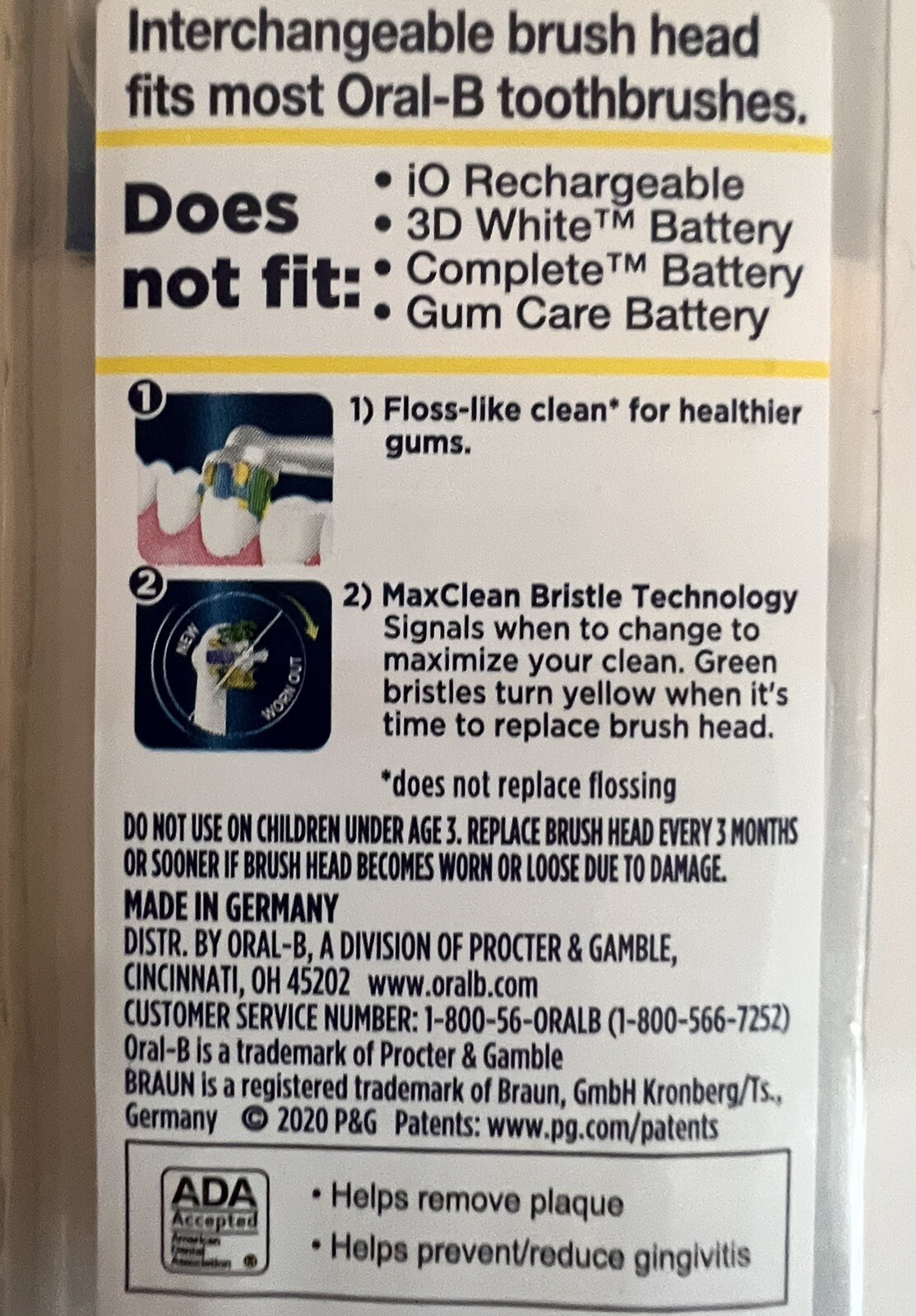 6 Package Lot OralB FlossAction 3 Count Replacement Electric Toothbrush Heads eBay