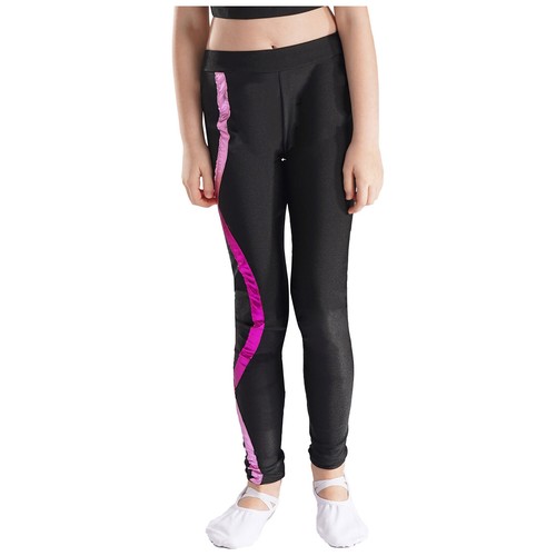 Kids Girls Tights Yoga Trousers Athletic Pants Sport Dancewear Skating Uniform - Picture 14 of 27