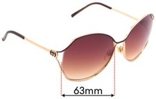 SFx Replacement Sunglass Lenses fits Gucci GG2846/S - 63mm Wide