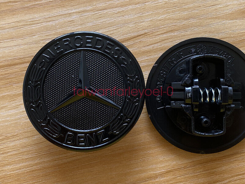 Gloss Black 57mm Laurel Wreath Badge for Mercedes A B C E S SLK Class