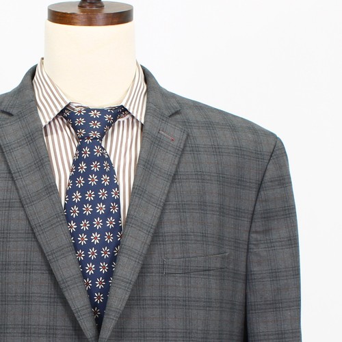 Van Heusen 50R Gray Sport Coat Blazer Jacket Check 2B Polyester - Picture 5 of 11