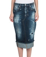 Dsquared Long Fitted Denim Pencil Skirt.uk 8/40. £335.indigo Blue Dsquared Long Fitted Denim Pencil Skirt.uk 8/40. £335.indigo Blue
