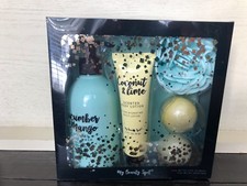 NIB My Beauty Spot Body Care Set.Body Wash,Body Lotion,Bath Frizzers,Shower Puff