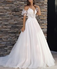 Hottest Lace Wedding Dress Bridal Gown Custom made 2-28W Plus Straps Backless