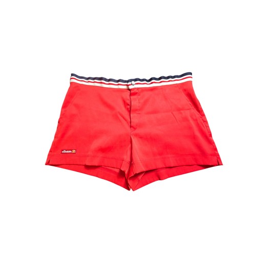 Vintage ELLESSE Tennis Shorts Made in Italy Red Retro Athletic Size 34