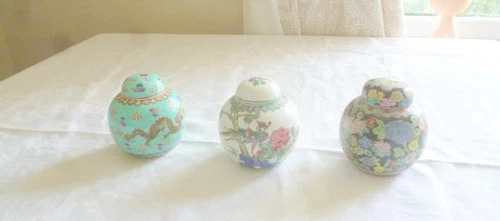 Job lot of Small Chinese Ginger Jars