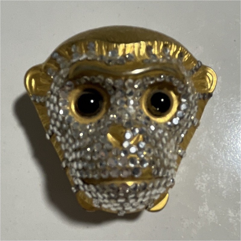 Judith Leiber Gold and Crystal Vintage Pill Box