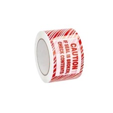 Red Strips Tamper Evident Security Tape 2.83 Inch x 110 Yards 1.9 Mil 1728 Rolls