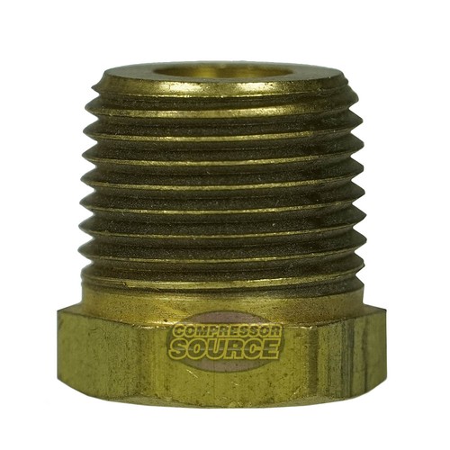 Solid Brass 3/8" Male NPT x 1/8" Female NPT Reducer Bushing Fitting Brass 110E