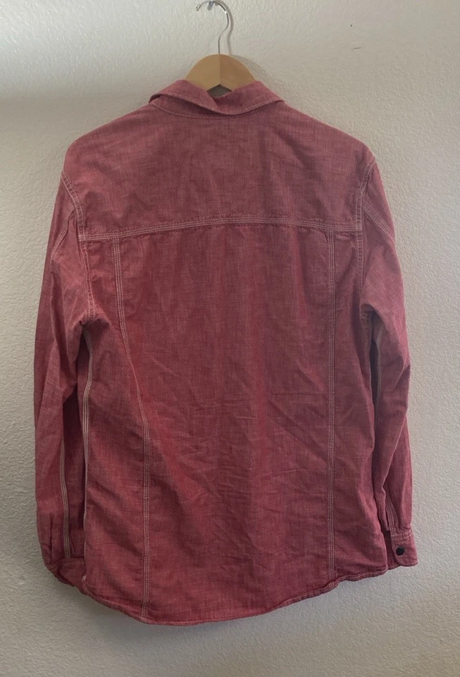 Diesel Men's Pearl Snap Western Shirt Medium Long Sleeve Pink/Purple Cotton Xl - Image 2 of 4