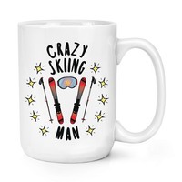 VerrüCkte Schifahren Mann Stars 426Ml Groß Becher Tasse Lustig Spass Sport Skier