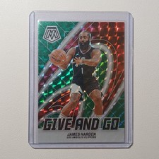 2023-24 Panini Mosaic - Give and Go James Harden #15 Green Mosaic Prizm