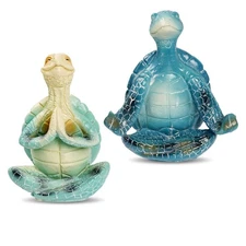 2 Piece Sea Turtle Meditation House Decoration, Figure of M8300