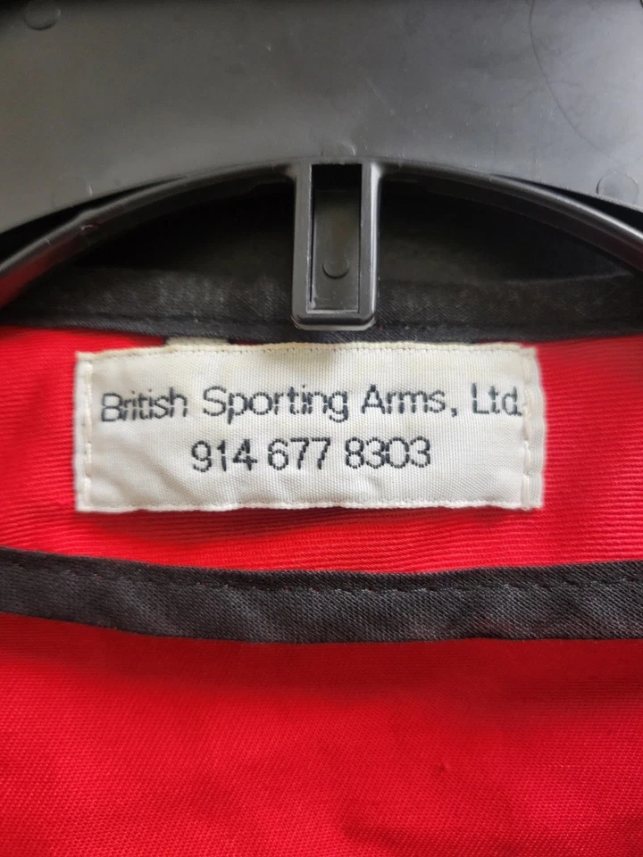 British Sporting Arms Shooting Vest Size 44 Red Black Vintage - Image 2 of 4