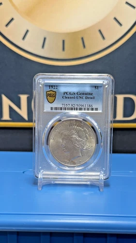 1922 PCGS Genuine Cleaned-UNC Detail Peace Dollar $1 US Mint Silver Coin