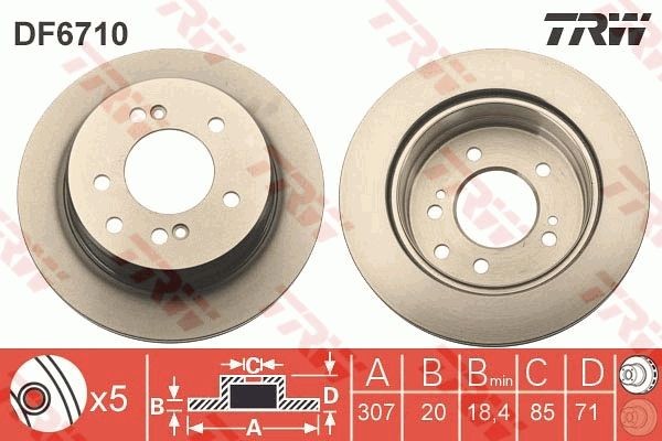 2X TRW Bremsscheibe DF6710 FüR Ssangyong-image