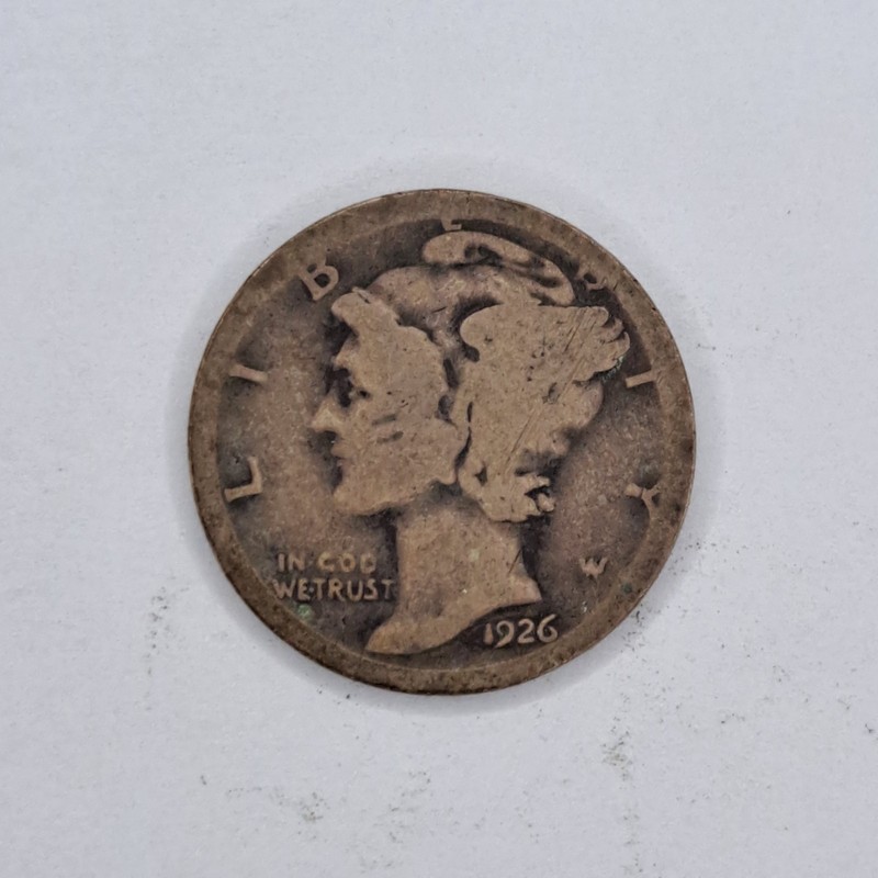 1926-S Mercury Head Silver Dime 10C Circulated Coin Free Shipping #SA20