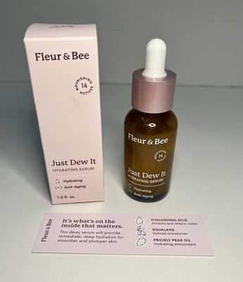New Fleur & Bee Just Dew It Hydrating Serum Full Size 1 fl oz with Box