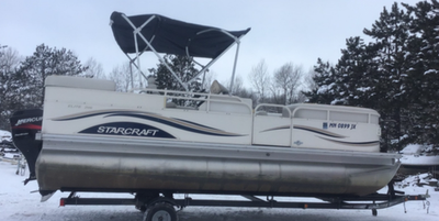 #ad 2004 Starcraft Elite 206 Pontoon Boat with 90hp Mercury fourstroke bunk trailer $13900.00