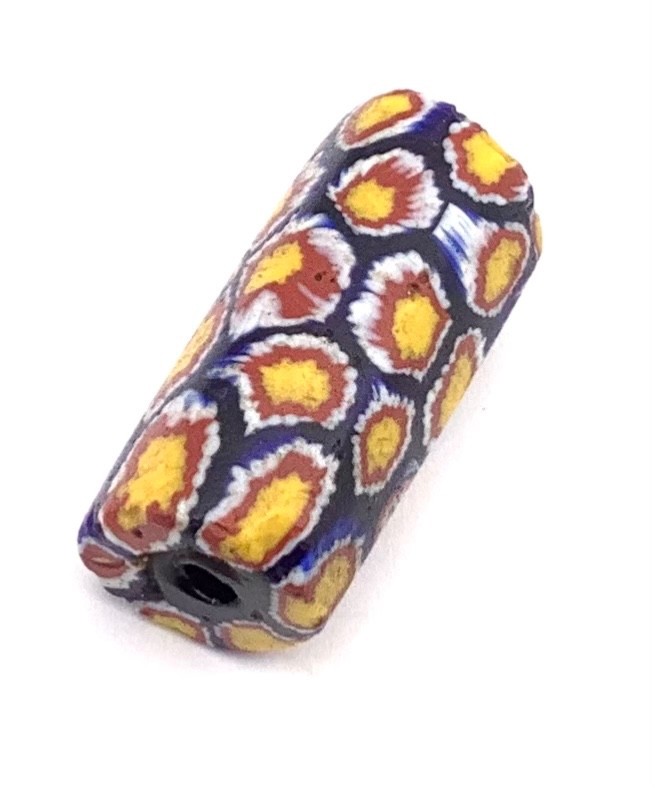 Rare old Venetian Antique multi cobalt Blue Millefiori Trade beads-#19679