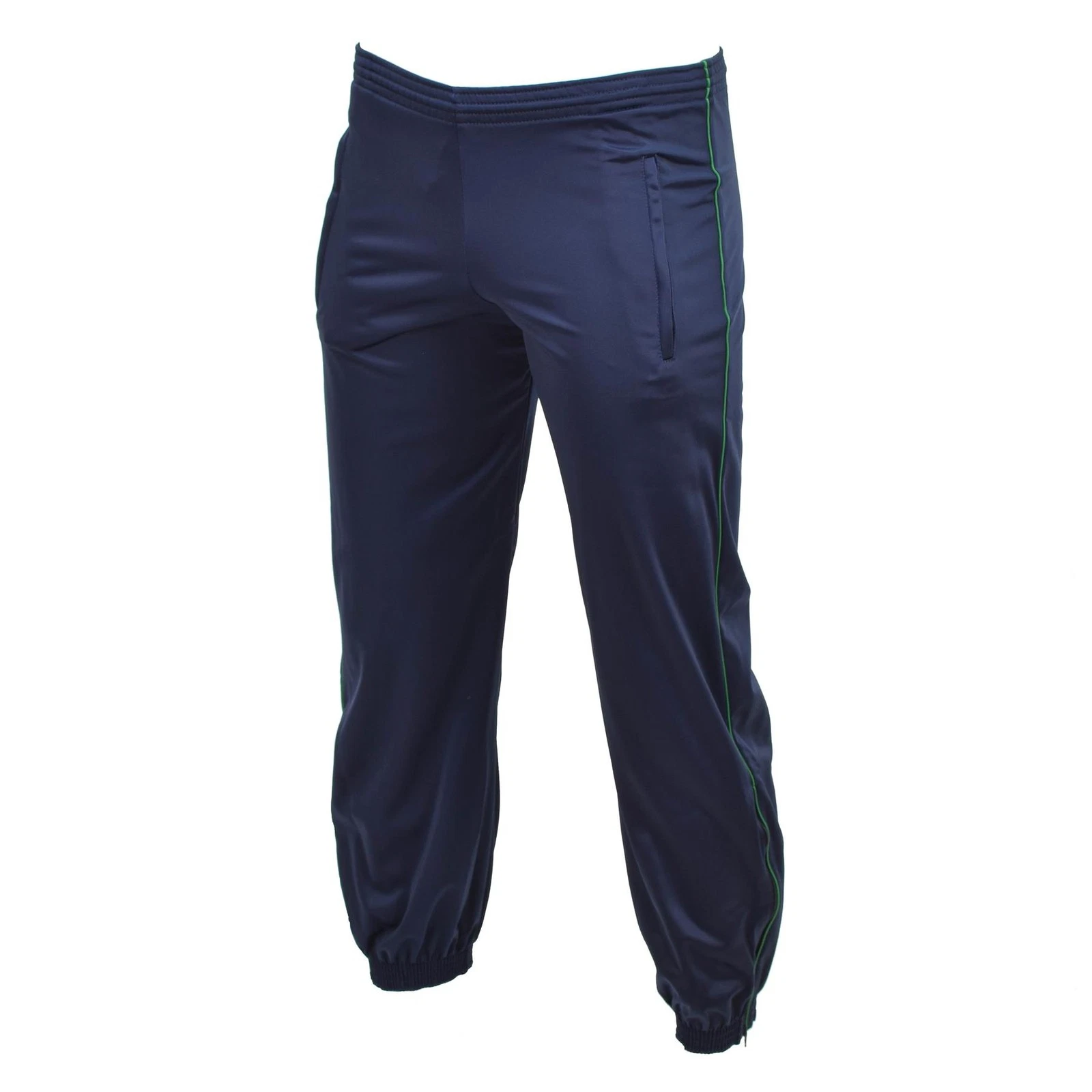 Original French Military Track Pants Dark Blue with Green Stripe