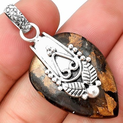 Natural Bronzite 925 Sterling Silver Pendant Jewelry P-1313