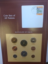 Coins of All Nations: Sultanate of Oman 8 Coins in a page Uncirculated