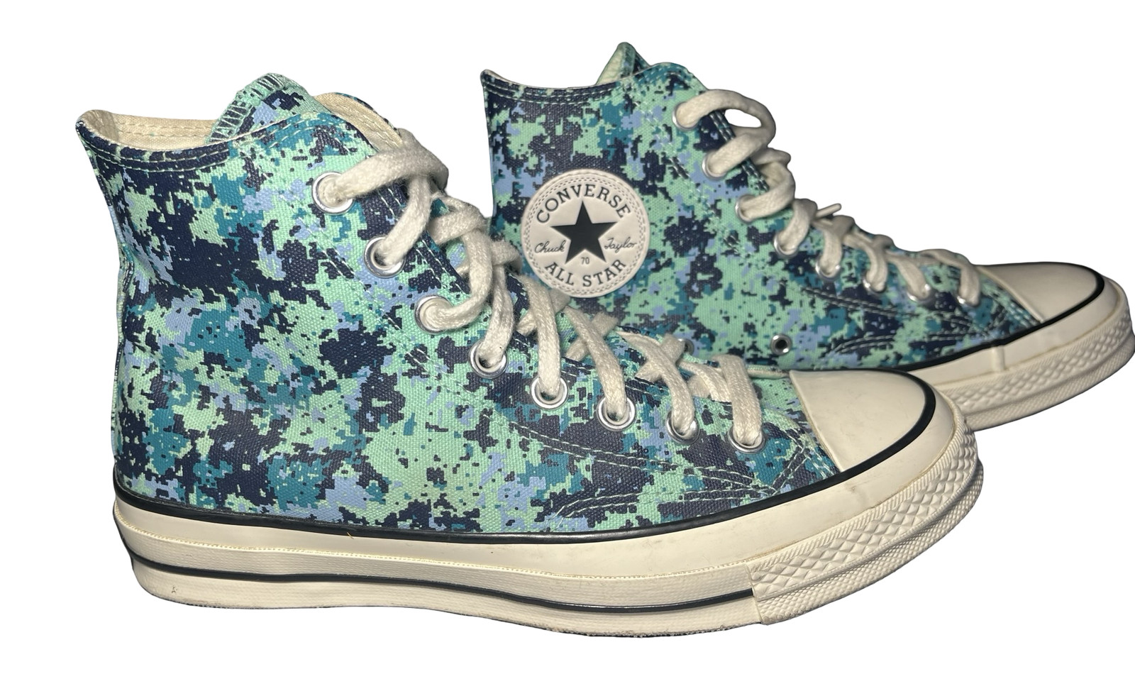Converse Chuck Taylor All Star Shoes Mens Size 6.5 Blue Camo High Top 170381C