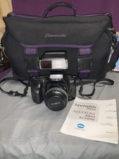 Minolta Maxxum 300si 35mm Camera w/ Bag, Lenses And Accessories Untested