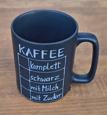 Könitz Schiefertafelbecher schwarz im ''Coffee-Type'' Design