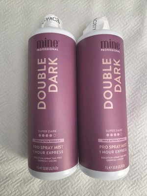 2 MineTan Spray Tan Solution | Double Dark Sunless, 33.8oz Pro Spray Mist NEW