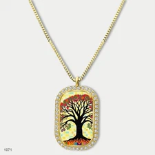 Gorgeous Tree Of Life Pendant Necklace Chain Picture Dog Tag Chain Gift Design U