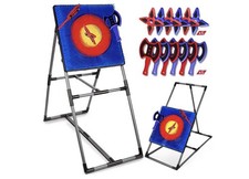 Axe Throwing Game Set - 16 Axes, Indoor/Outdoor Target for Kids 6-12, Backyard F