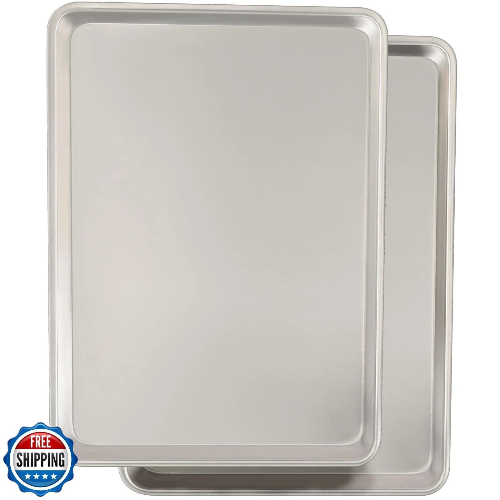 Commercial Quality Baking Sheet Pan Set, Natural Aluminum Cookie