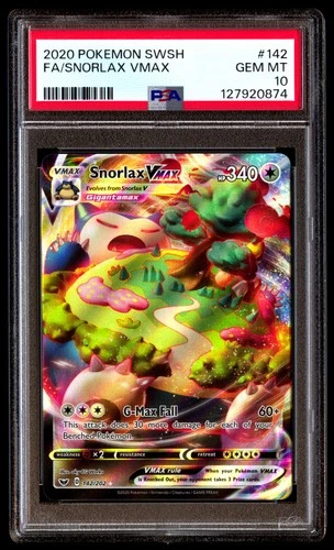 PSA 10 Snorlax Vmax 142 Pokemon Sword & Shield 2020