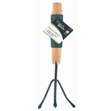 Holzstiel Handgrubber 3 Zinken Gartenwerkzeug Schaumgriff Bodenrechen Strauch Blatt