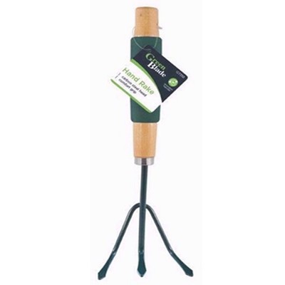 Holzstiel Handgrubber 3 Zinken Gartenwerkzeug Schaumgriff Bodenrechen Strauch Blatt