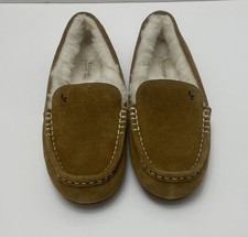 WOMENS 8 CHESTNUT KOOLABURRA BY UGG LEZLY SUEDE MOCCASIN SLIPPERS