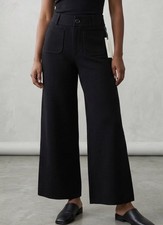 NWT Anthropologie Maeve XS The Colette Wide-Leg Pants Crop Softest Viscose Black