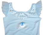 Capezio Disney Princess Leotard Cinderella Flutter Sleeve Silky Blue  Girl S 7 8 — photo 2
