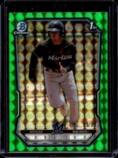 2026 Bowman Luis Cova Chrome Green Geometric Refractor 1st Prospect #/99 Marlins