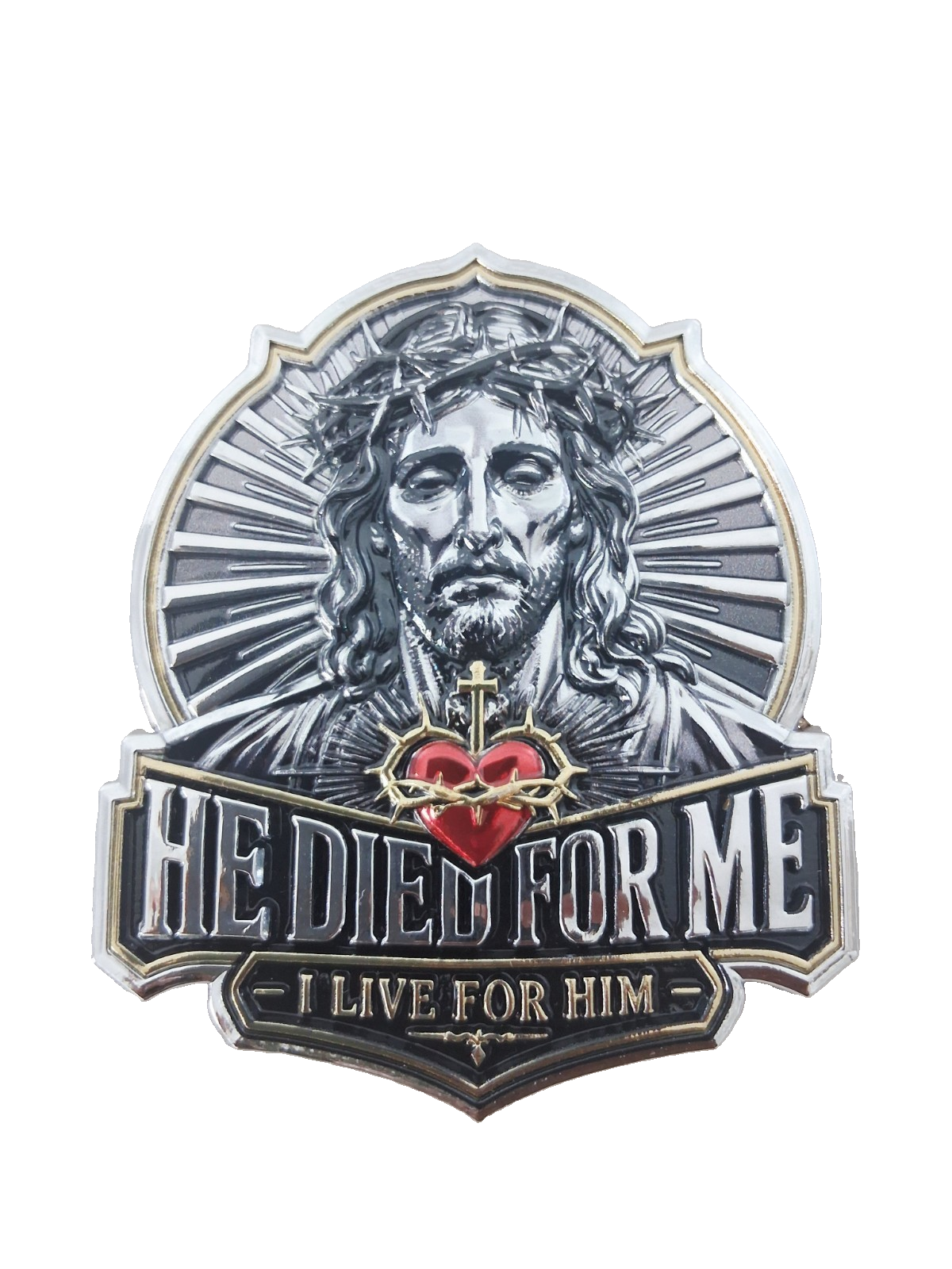 He Died For Me I live for Him Christian Metal Auto Decal 3D Pattern | eBay
