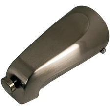 Positive Shut-Off Tub Spout with Diverter and 1/2-In. Slip Fit in Satin Nickel