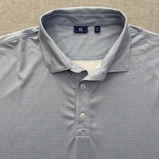 Footjoy Polo Shirt Mens 2XL Blue Geometric Golf Performance Stretch FJ