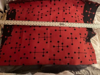 MAHARAM EAMES LARGE  DOT RED BLACK FABRIC YARDAGE, 56  wide